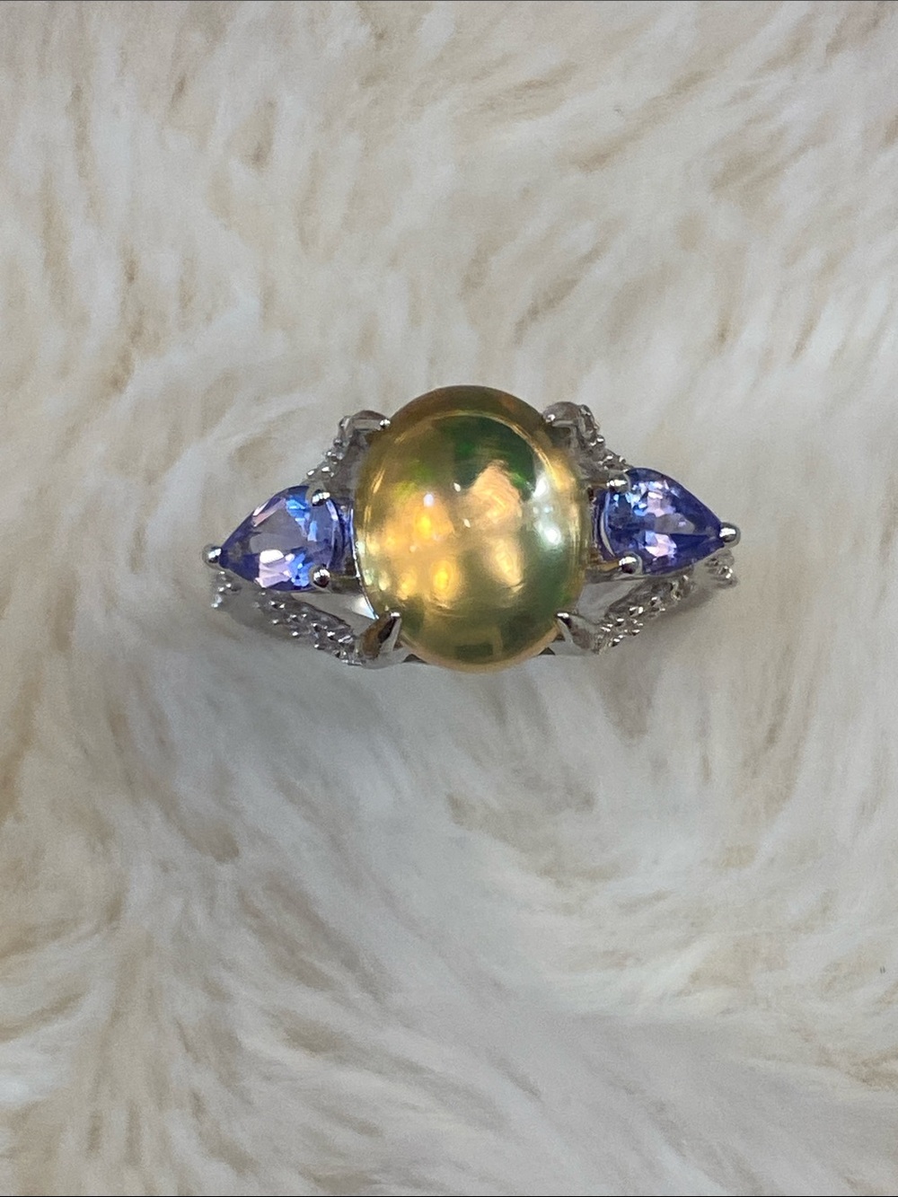 Opal Tanzanite Ring